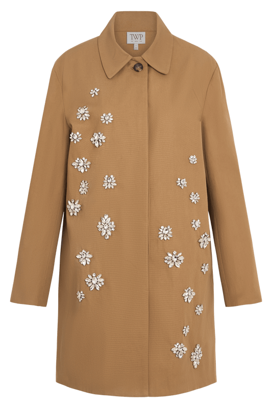 EDINBURGH COAT W/ CRYSTALS IN WATERPROOF CANVAS