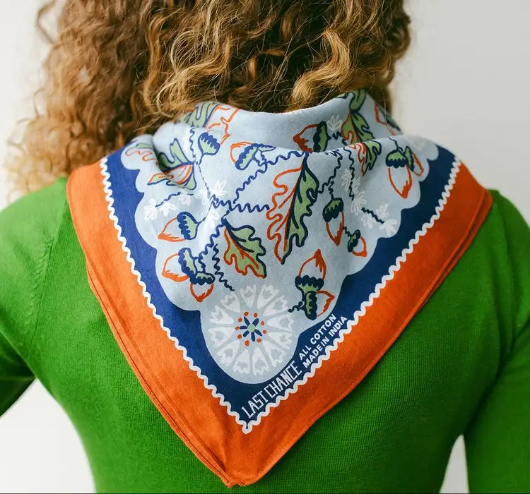 Cotton Acorn Bandana - Cloudy