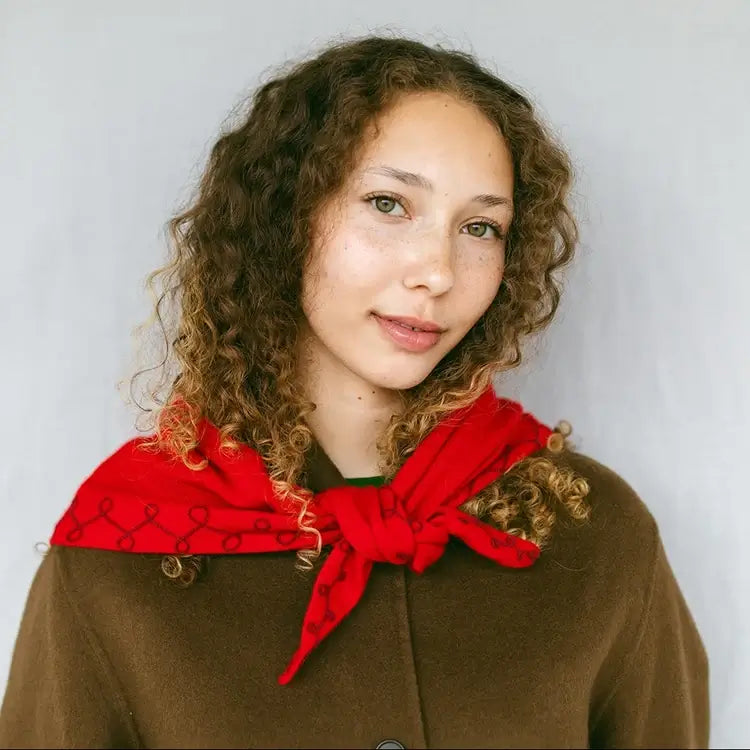 Stitched Cashmere in Red Hot