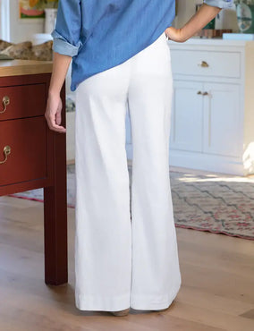 WEST VILLAGE WIDE LEG CHINO- WHITE