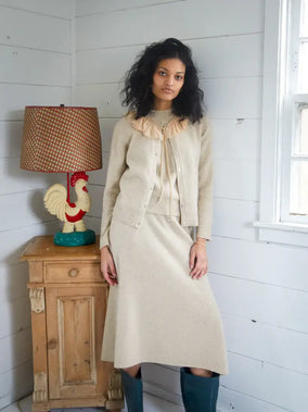 BRUSHED WOOL A-LINE SKIRT