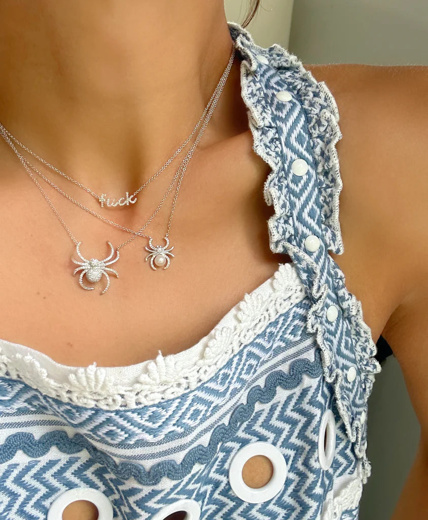 PAVE DIAMOND CURSIVE F*CK NECKLACE