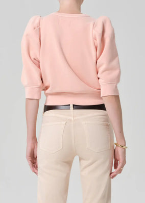 PLEATED SHORT SLEEVE CREW