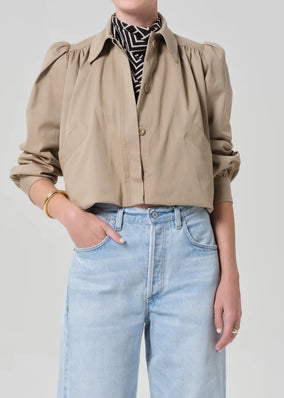EVERLY SHIRRED CROP JACKET