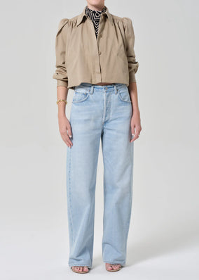 EVERLY SHIRRED CROP JACKET