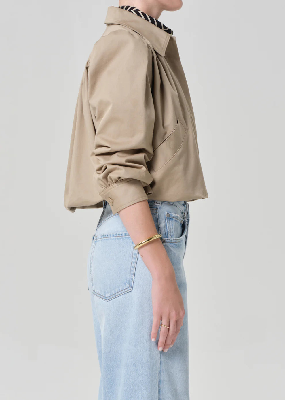 EVERLY SHIRRED CROP JACKET