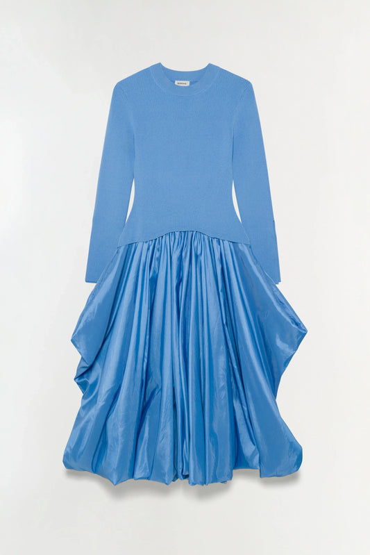 KENLIE L/S MOCK NECK MIDI DRESS- HORIZON