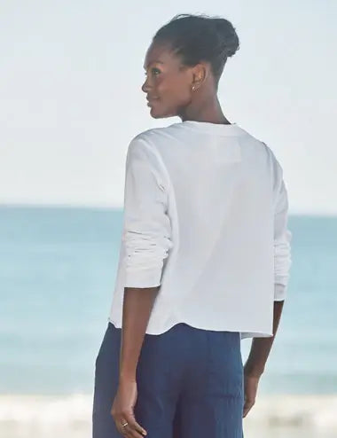 JACKIE TSHIRT CARDIGAN IN WHITE