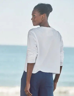 JACKIE TSHIRT CARDIGAN IN WHITE