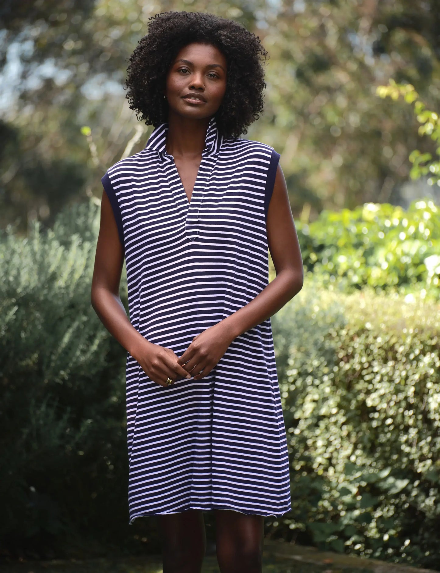 MINI LILY POLO DRESS IN YACHT STRIPE