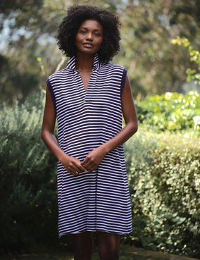 MINI LILY POLO DRESS IN YACHT STRIPE