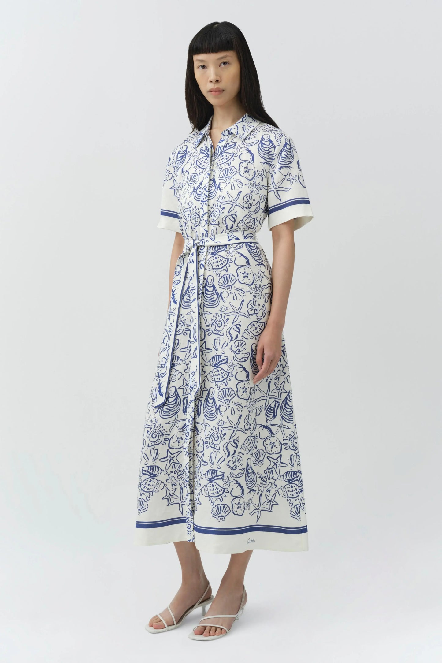 AUDRIA S/S BELTED MIDI DRESS