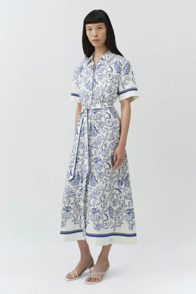 AUDRIA S/S BELTED MIDI DRESS
