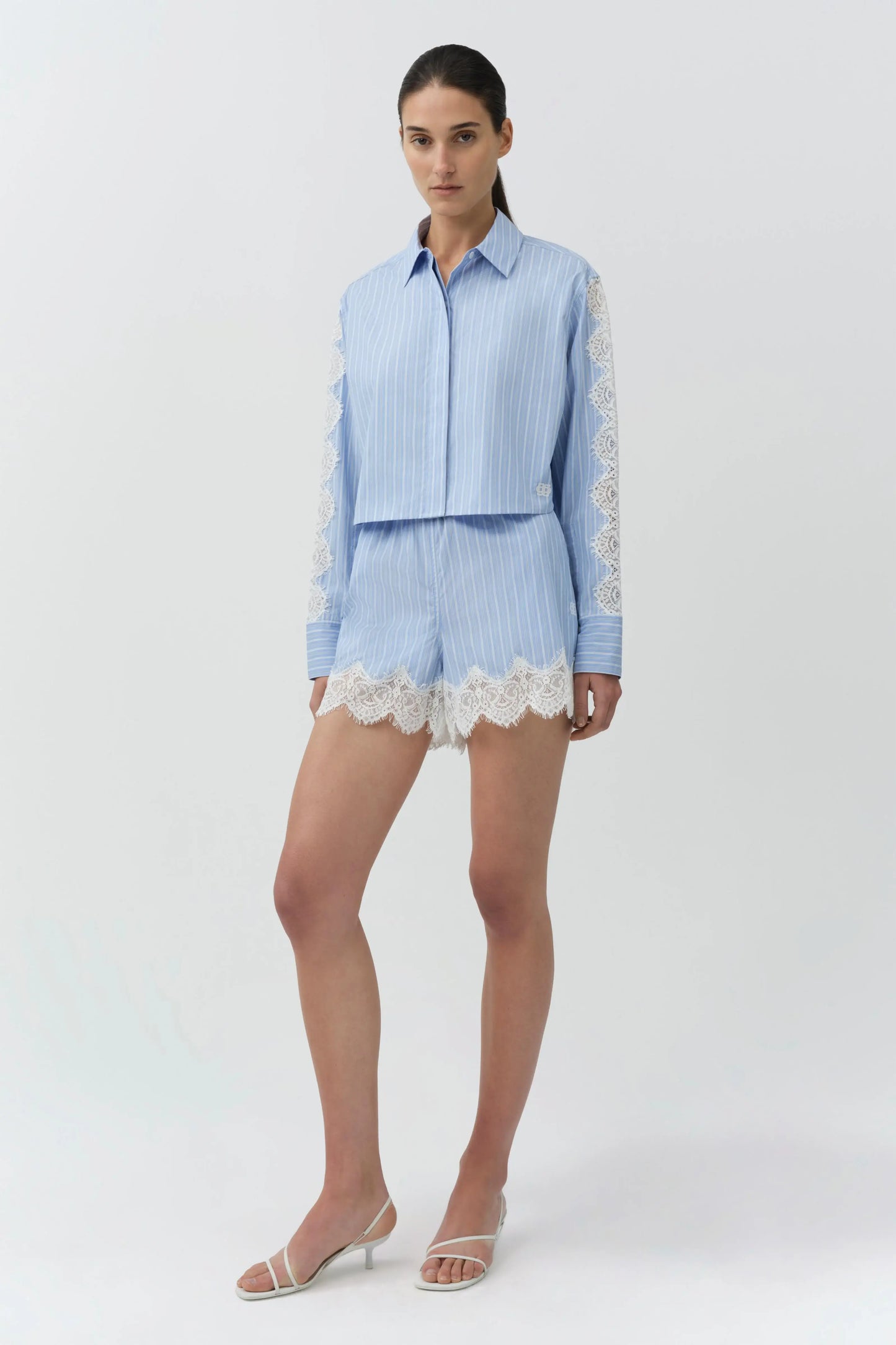RENATA CROPPED BUTTON DOWN SHIRT