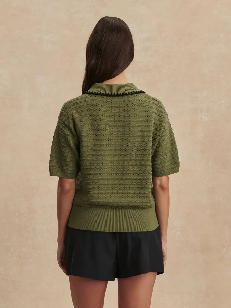 GUILIA POLO KNIT TOP