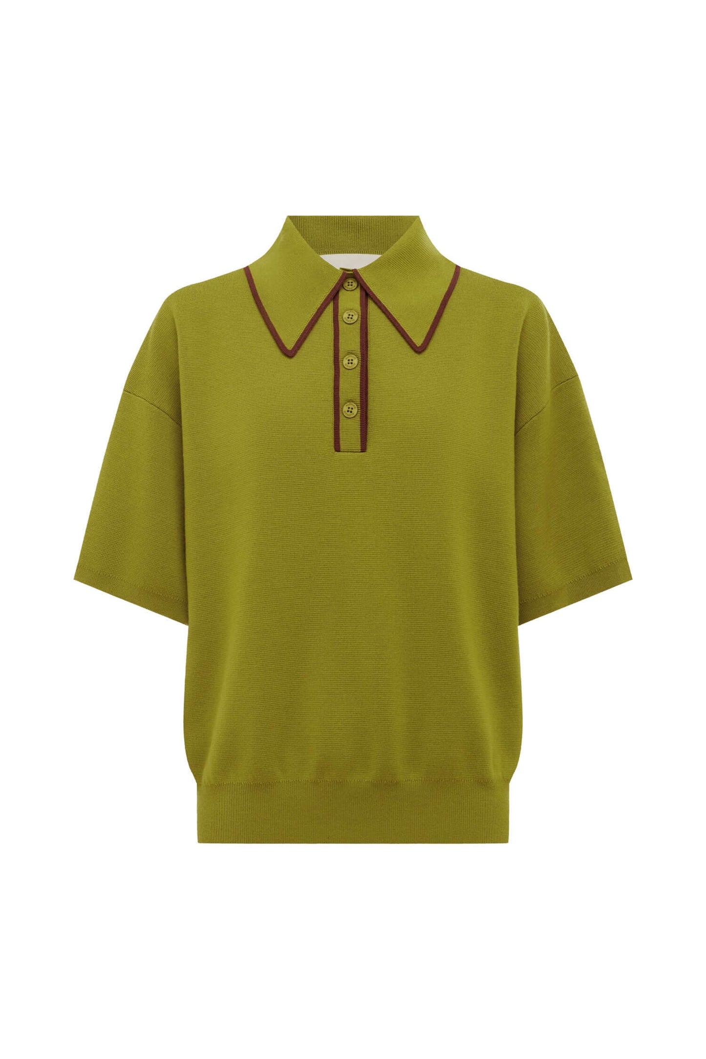 VALENTINA OLIVE KNIT POLO