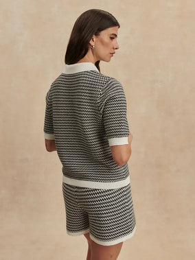 GAELLE POLO KNIT TOP