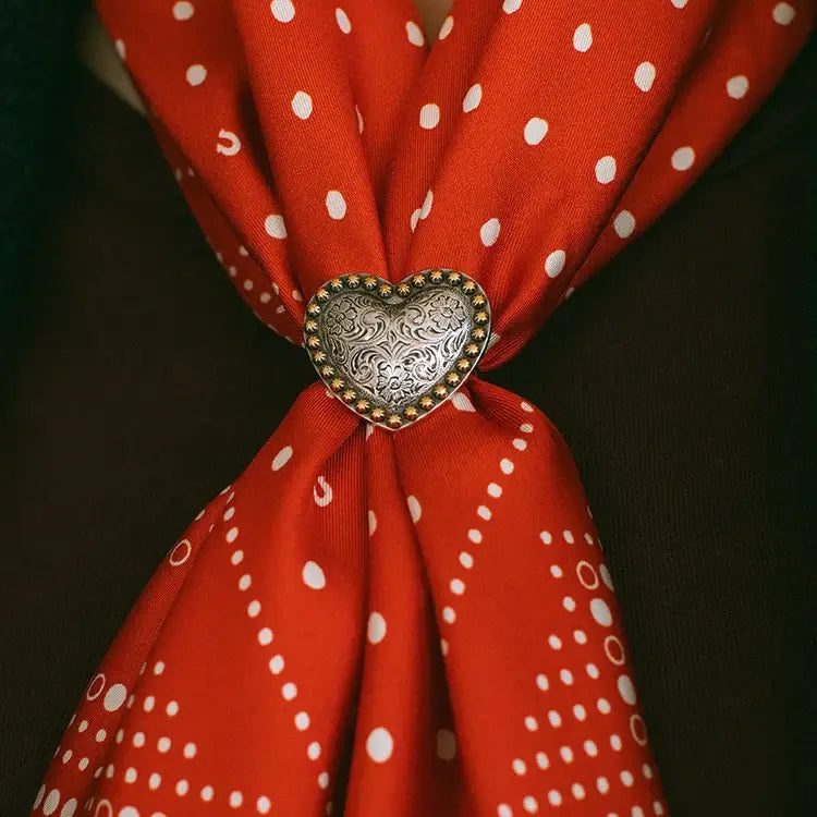 Concho Scarf Slide - Vintage Heart - O/S