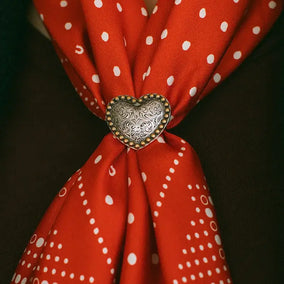 Concho Scarf Slide - Vintage Heart - O/S