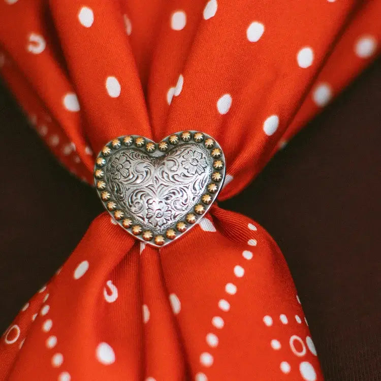 Concho Scarf Slide - Vintage Heart - O/S