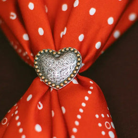 Concho Scarf Slide - Vintage Heart - O/S