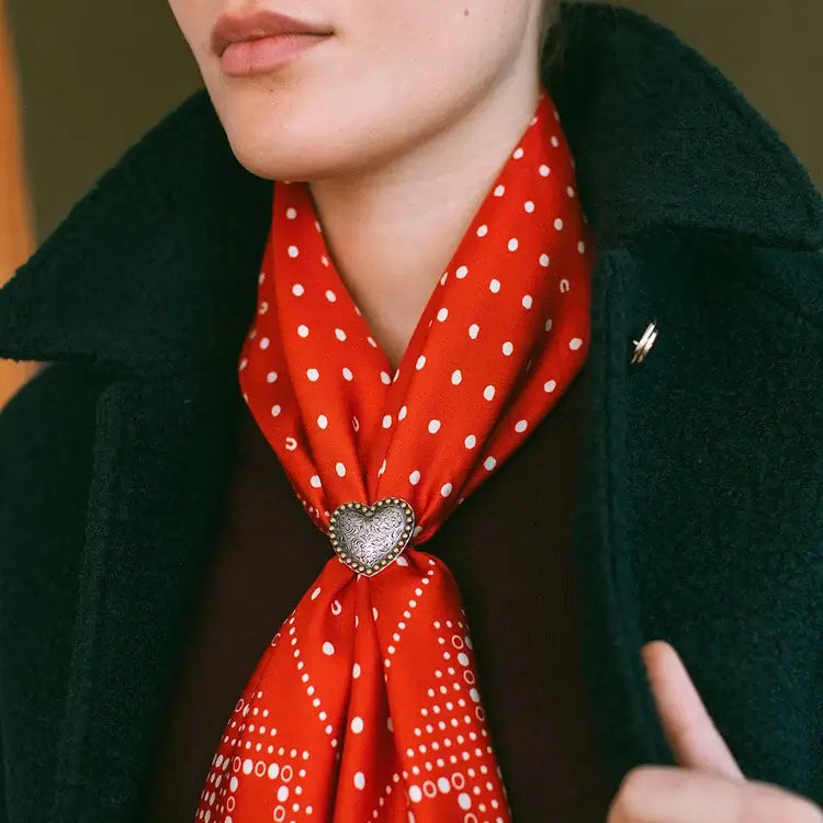 Concho Scarf Slide - Vintage Heart - O/S