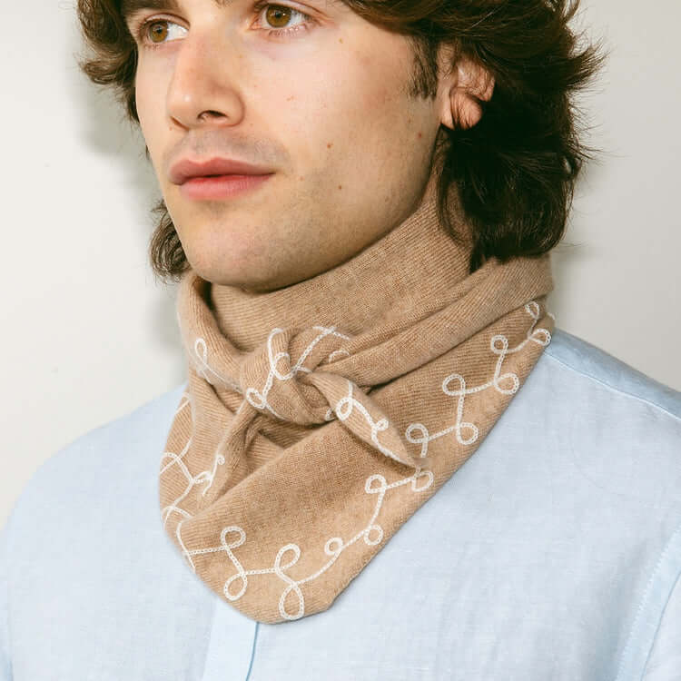 Stitched Cashmere in Oat