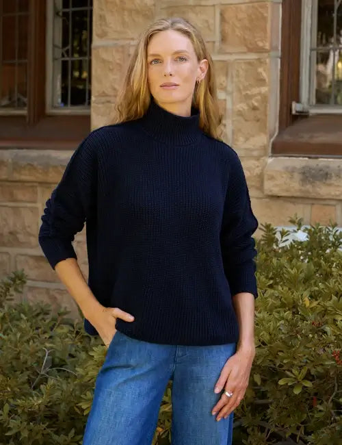 MONTECITO TURTLENECK SWEATER IN MARINE