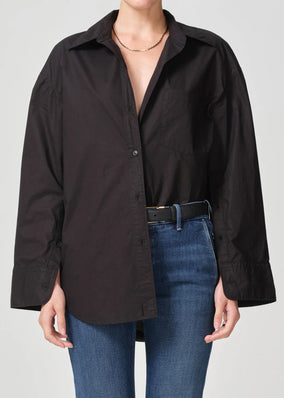 COCOON SHIRT IN BLACK