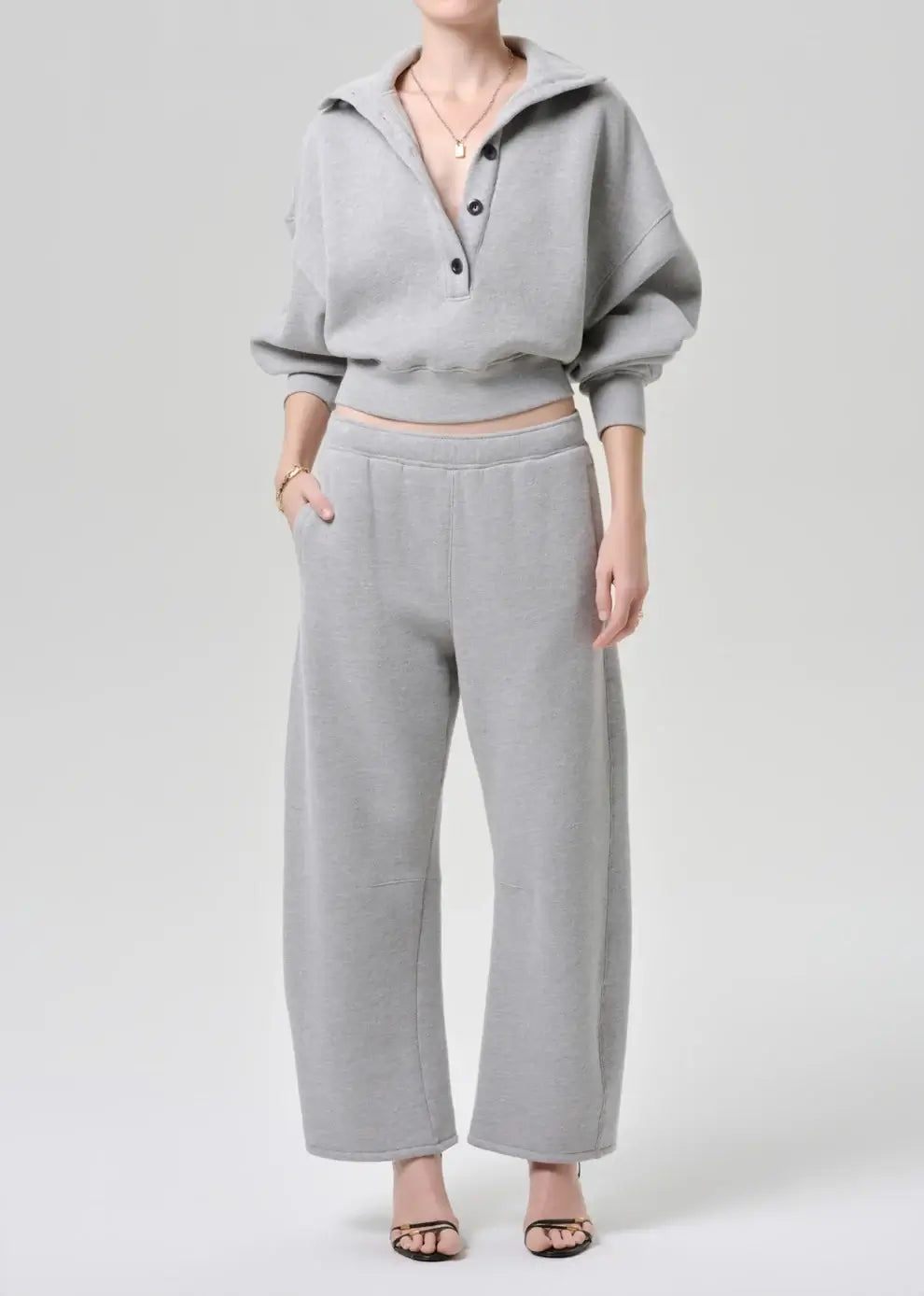 MIRELLE FUNNEL NECK IN HEATHER GREY