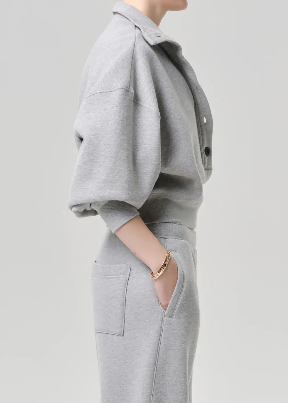 MIRELLE FUNNEL NECK IN HEATHER GREY