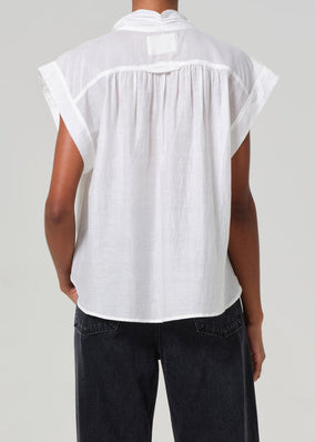PENNY BLOUSE WITH NECK TIE - WHITE