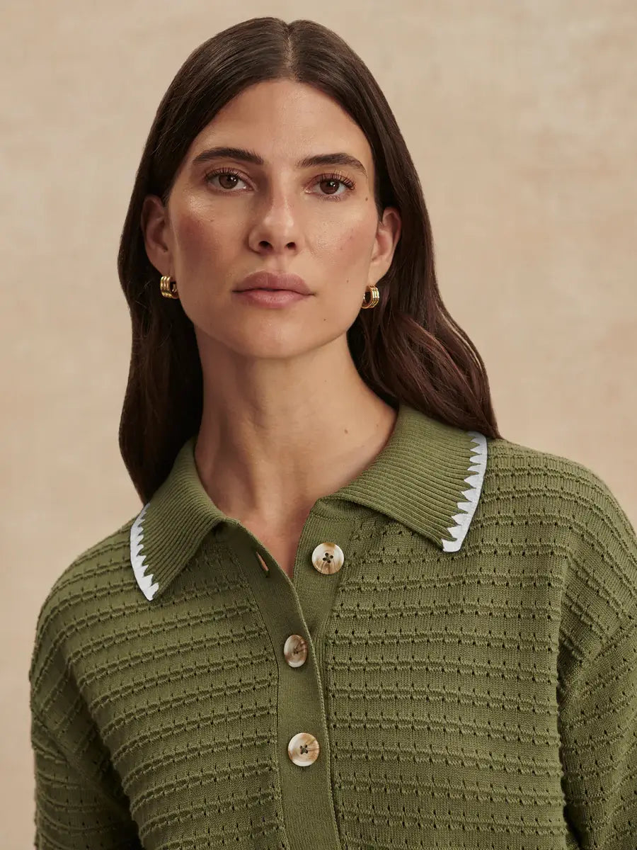 GUILIA POLO KNIT TOP