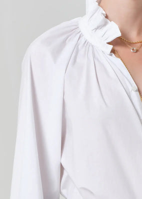 LORETTA RUFFLE TOP- OPTIC WHITE
