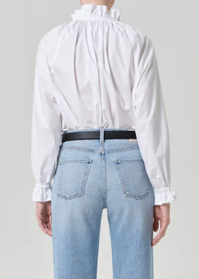 LORETTA RUFFLE TOP- OPTIC WHITE
