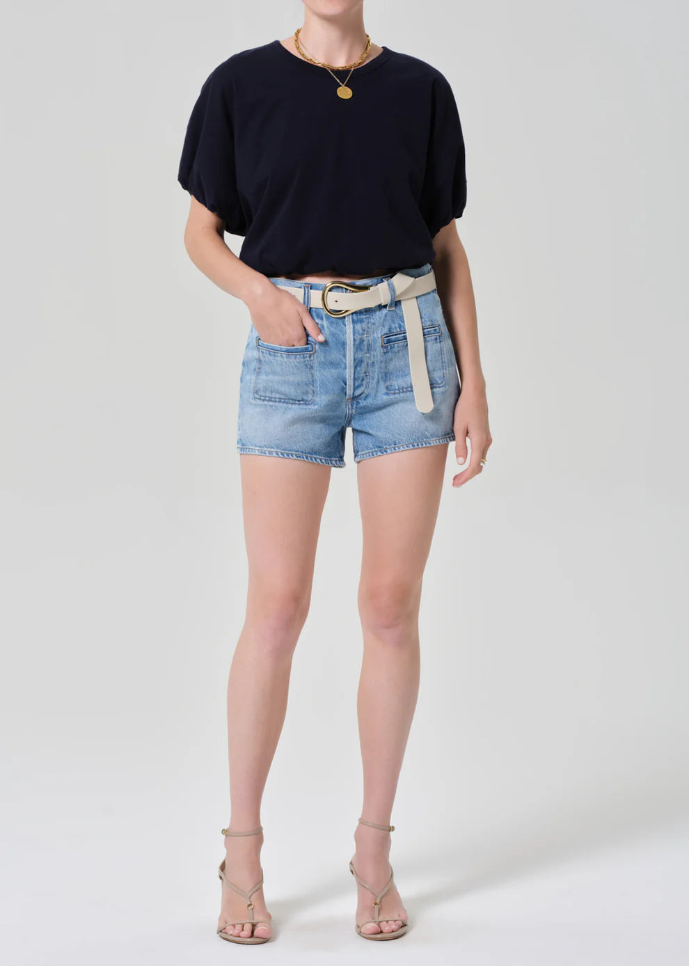 GIA BUBBLE TEE- NAVY