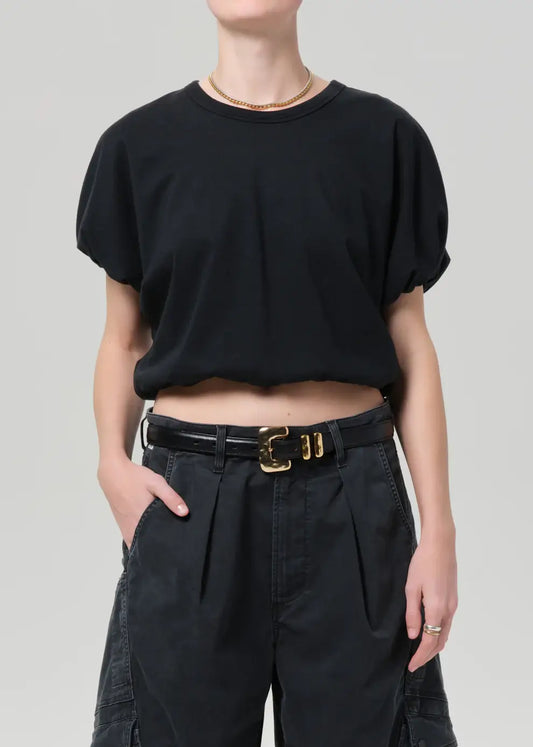 GIA BUBBLE TEE- WASHED BLACK