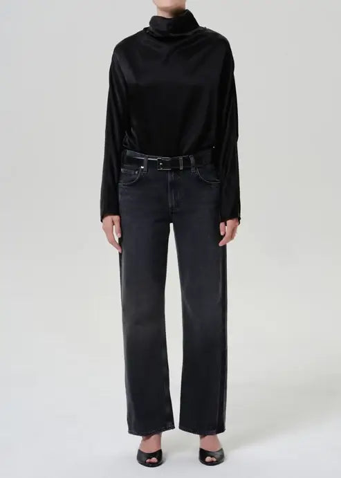 ILARIA DRAPED TOP IN BLACK