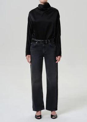ILARIA DRAPED TOP IN BLACK