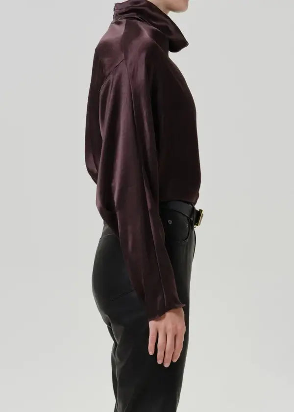 ILARIA DRAPED TOP IN ESPRESSO