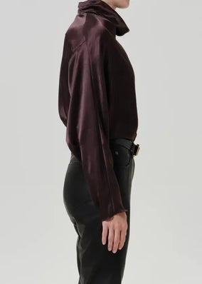 ILARIA DRAPED TOP IN ESPRESSO