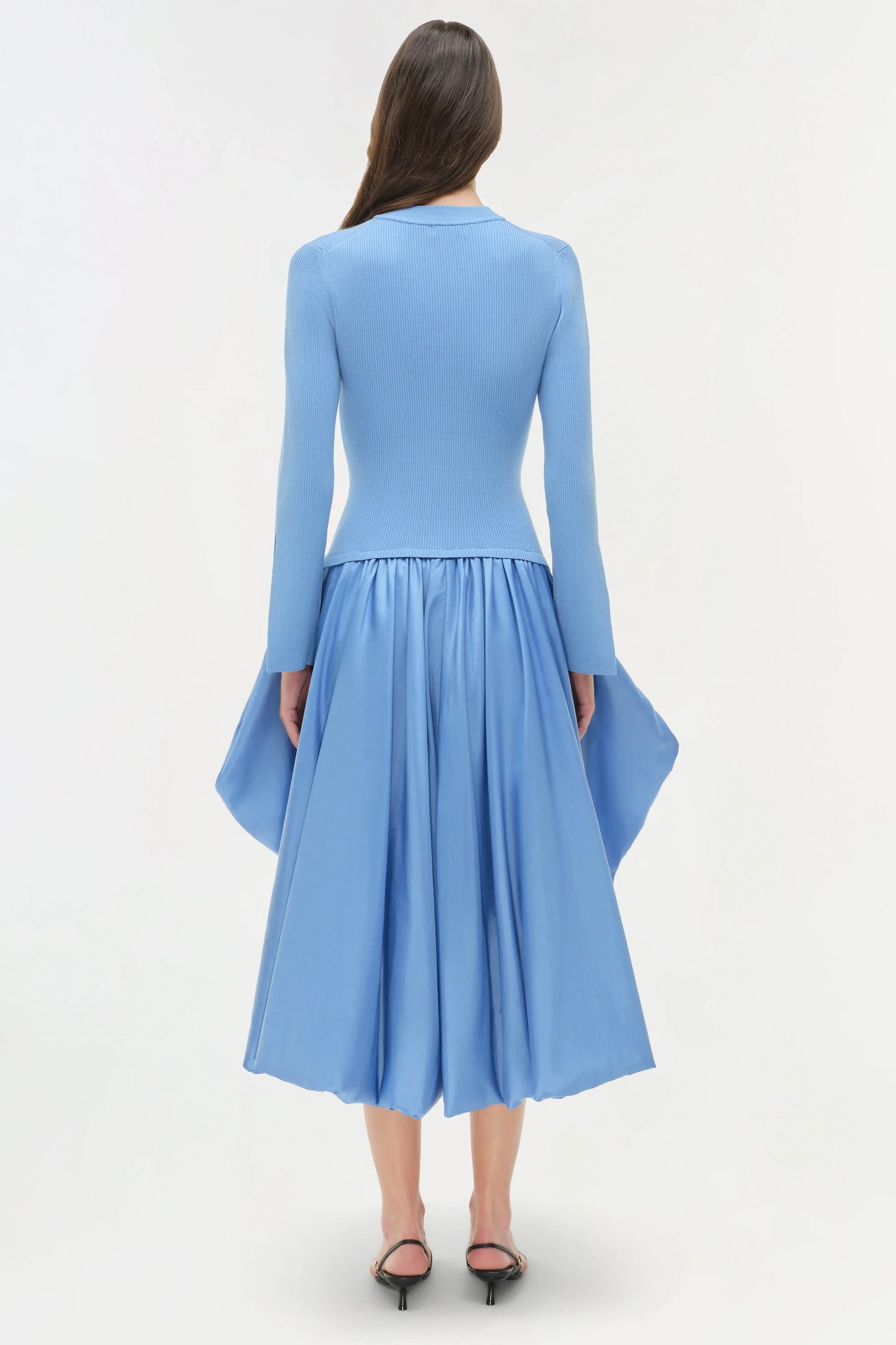 KENLIE L/S MOCK NECK MIDI DRESS- HORIZON