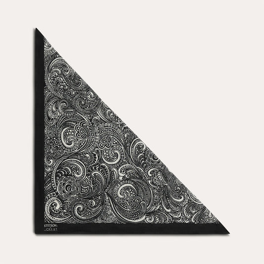 THE STETSON WESTERN PAISLEY SCARF IN BLACK