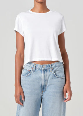 ADINE SHRUNKEN TEE- WHITE