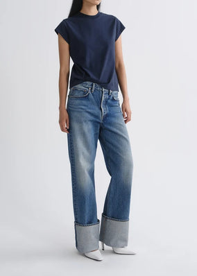 LONG LINE BRYCE CAP SLEEVE TEE