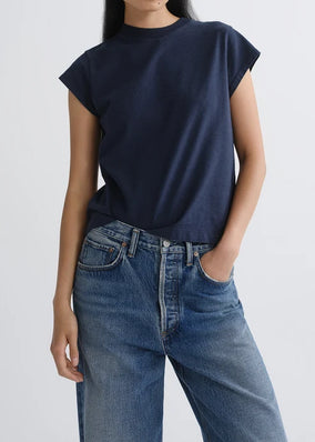 LONG LINE BRYCE CAP SLEEVE TEE