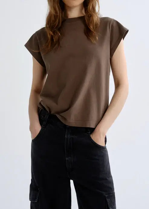 LONG LINE BRYCE CAP SLEEVE TEE