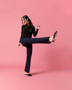 LARA PANT - NAVY SUPIMA COTTON