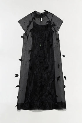 Pauline S/S Midi Dress - Black
