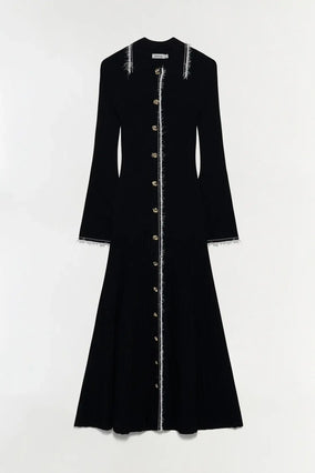 Orelia L/S Midi Dress - Black